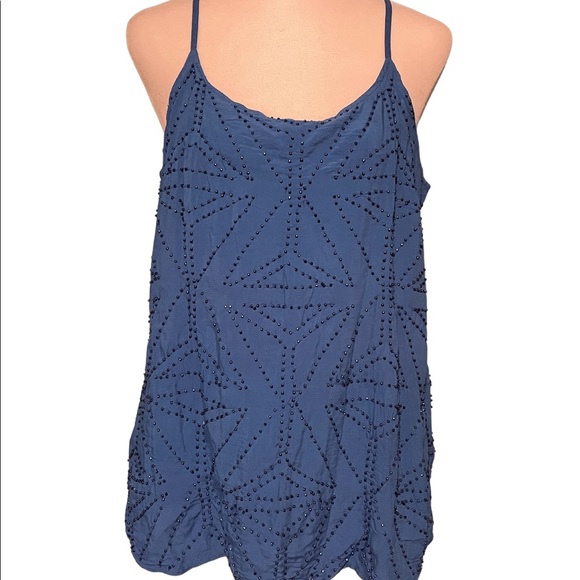 Anthropologie x Bl^nk London Beaded Camisole Tank, S, Blue - Picture 1 of 5